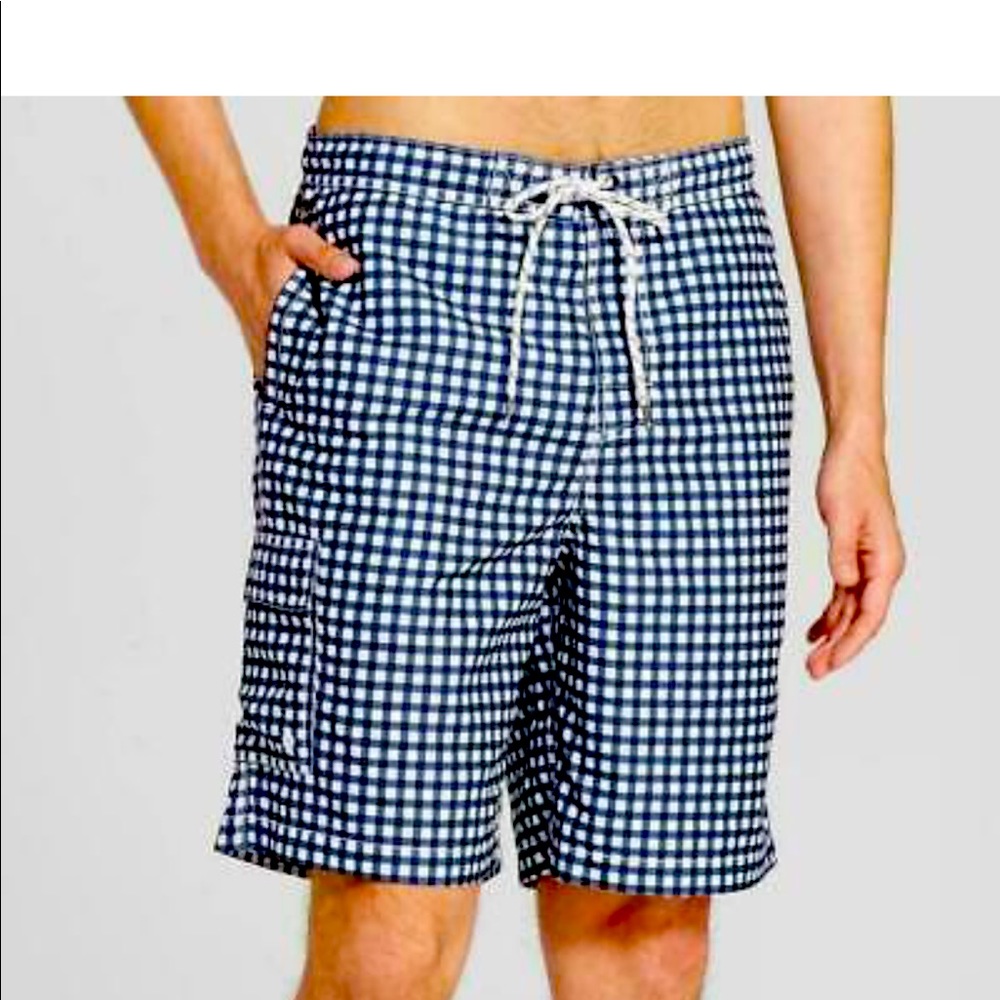 Goodfellow Boardshorts Navy Gingham Shorts